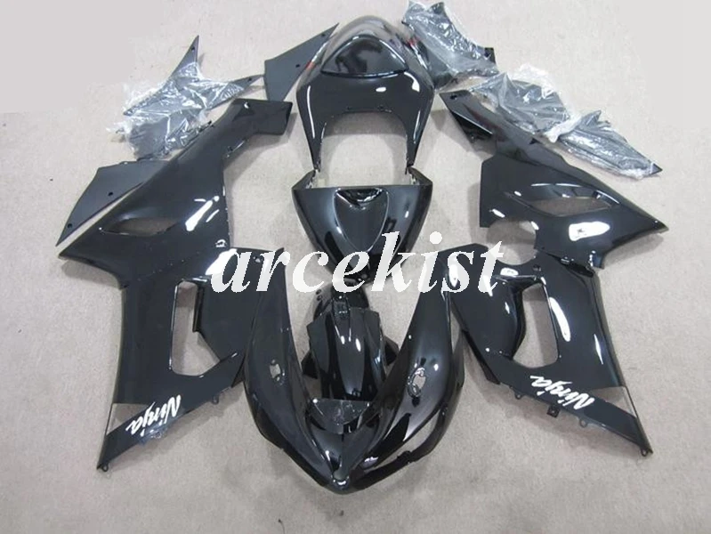 4 подарки ABS мотоцикл Полный обтекатели комплект подходит для Kawasaki Ninja ZX-6R 636 2005 2006 05 06 набор кузова черный