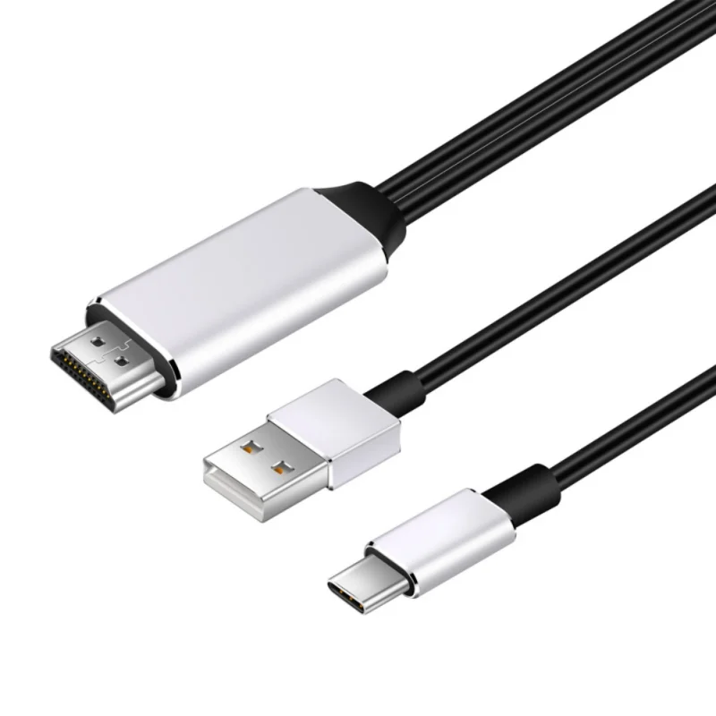 4K HD Clear type C в HDMI Кабельное зарядное usb-устройство преобразователь сигнала HDTV AV ТВ монитор адаптер 2 м/6 футов HDMI переключатель аксессуары