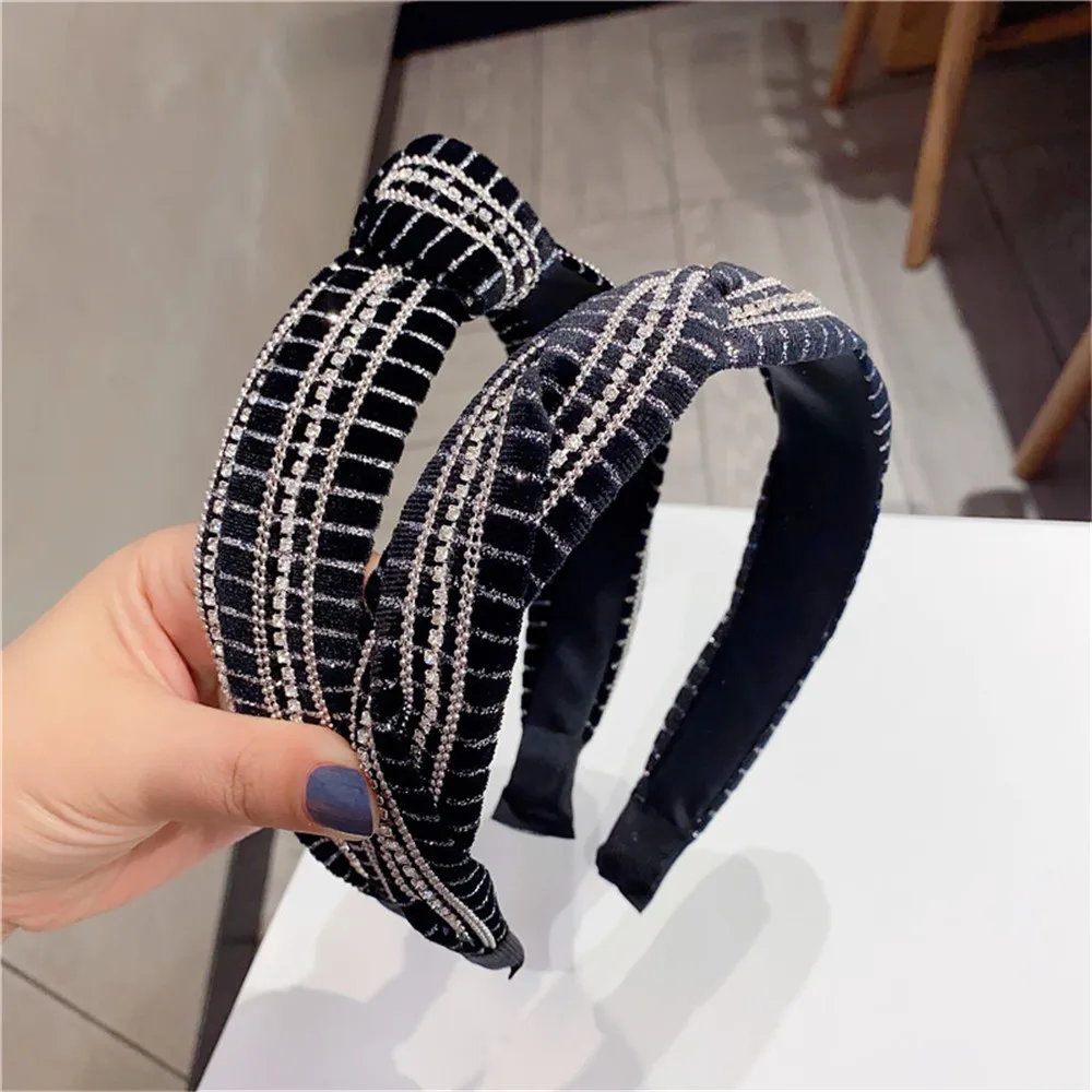 

Gem Baroque Headbands for Women Diamond Hair Accessories Fashion Hairband Girl France Knot Retro Vintage Head Wrap Wholesale
