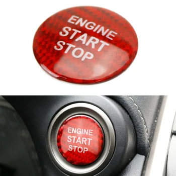 

Red Carbon Fiber Keyless Engine Push Start Button Cover For Lexus IS GS ES RC With The Double Sided Tape On The Back