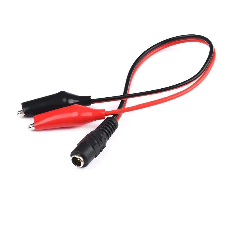 Alligator Clip to Male or Female DC Power Plug Connector Adapter 1PCS 25CM Wire 12V DC 5.5x2.1mm Clips Crocodile Test Leads