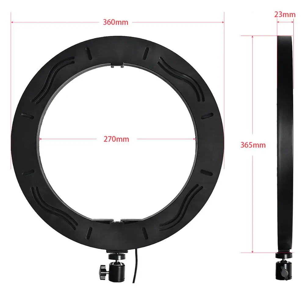 FOSOTO 14 дюймовый светодиодный кольцевой светильник 2900 K-5600 K с регулируемой яркостью светильник ing Автоспуск тонкий макияж прямая трансляция фотография с штативом Стенд