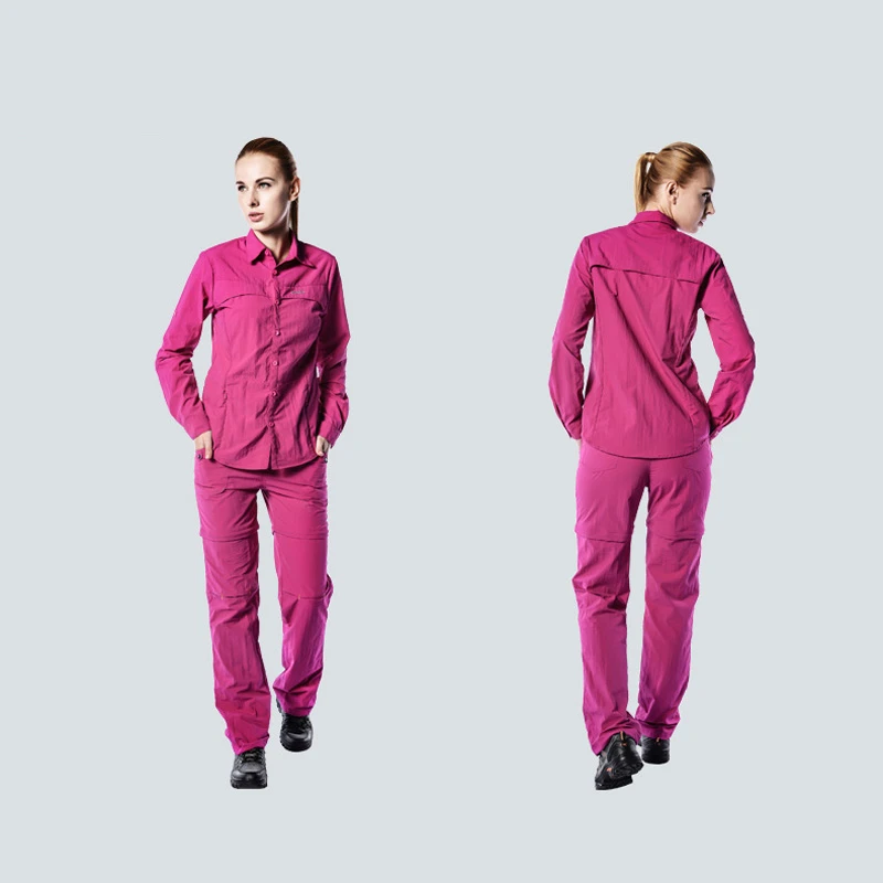 2 модели костюм для ходьбы Мужская Уличная сорочка+ брюки Кемпинг Спортивная одежда женский Быстросохнущий набор для альпинизма осень и лето