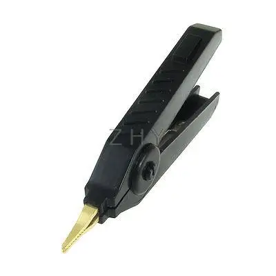 

Black Nonslip Handle Battery Test Clip Pointed Mouth Alligator Clip Fkhbf