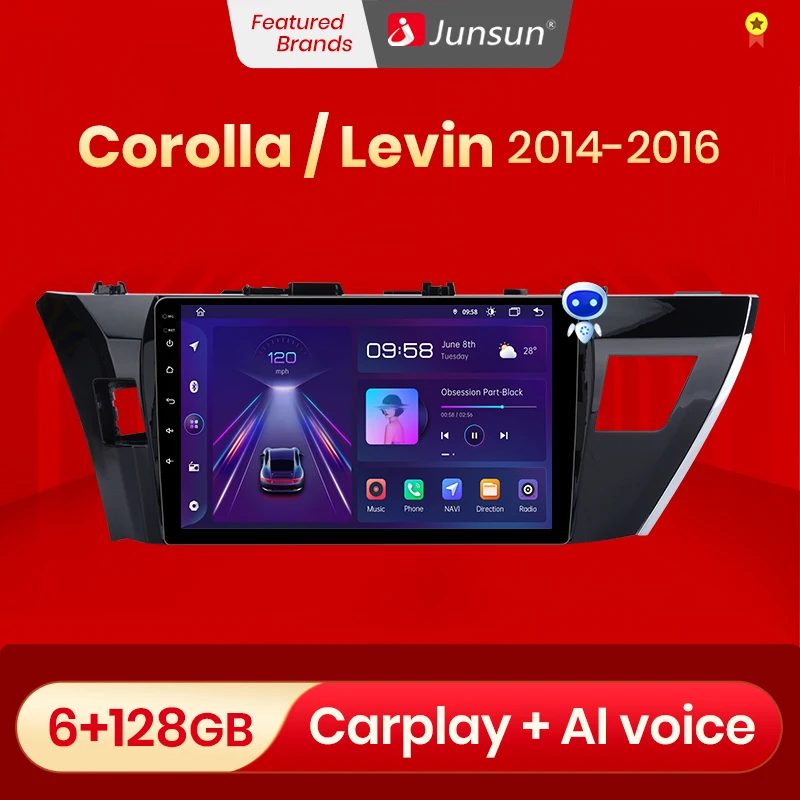 Автомагнитола Junsun V1 pro мультимедийный видеопроигрыватель на Android 10 с dvd для Toyota