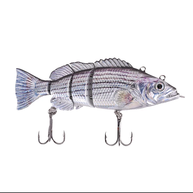 Qisen Leurres Peche, Leurre de Poisson Bionic, lure Leurre de Natation  robotique Rechargeable par USB avec lumière LED 4 Segments Multi articulé  Swim Bait Leurre de pêche électrique autopropulseur : : Sports