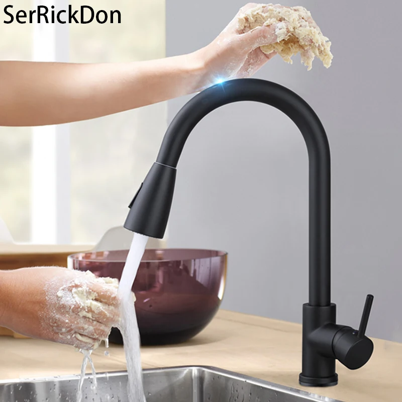 

Smart Touch Kitchen Faucet Sink Faucet Sensor Faucet Pull Out Kitchen Faucet 360° Rotatble Basin Faucet Hot Cold Mxer Craner