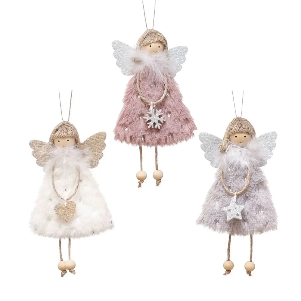 2PCS/3PCS New Home Decoration Desktop Adornment Xmas Tree Decor Plush Toy Christmas Angel Doll Drop Ornaments Girl | Дом и сад