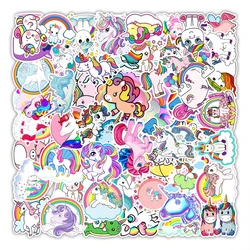Lot de 10, 30 ou 50 pièces d'autocollants licorne, dessin animé, Graffiti, pour voiture, vélo, bagages, téléphone, étanche, pour ordinateur portable, jouet pour enfants 