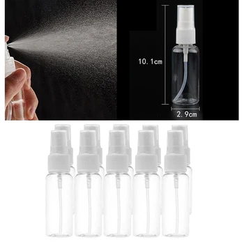 

5pcs Portable Mini Refillable Fine Mist Cosmetic Perfumes Bottles Transparent Refillable Empty Atomizer 10/30/50/60/100ml