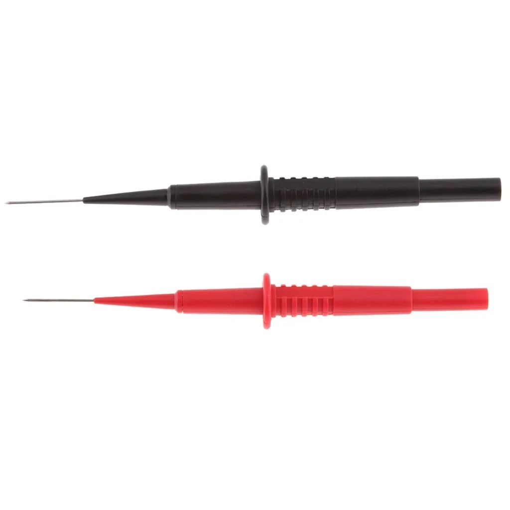 2 Pack Piercing Needle Tipped Multimeter Probes Test Leads 4mm Banana Socket