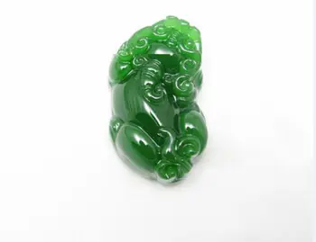 

LETSFUN Fine Jewelry Unique Natural Hetian Jade Jasper Green Pendant Chinese Dragon Pixiu Wealth Free Shipping