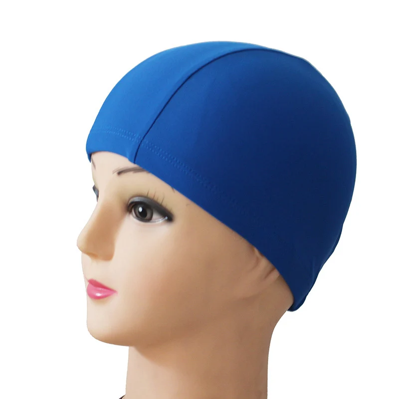 drak-blue Unisex Adults Swimming Cap Elastic Lightweight Waterproof Sports Bathing Hat ASD88 - Цвет: drak-blue