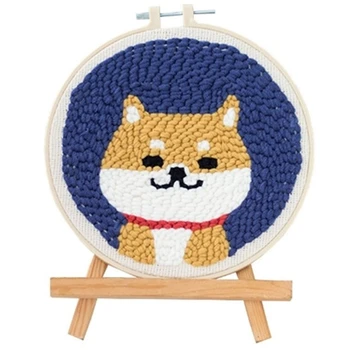 

DIY Handmade Embroidered Cute Cartoon Corgi Dog Print Home Decoration Pendant