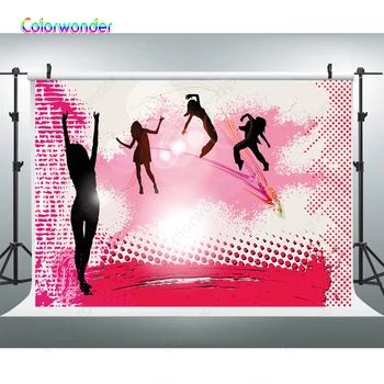 

Disco Party Photo Backdrop 70s 80s 90s Disco Night Dancing Studio Props Banner Pink Graffiti Wall Girls Birthday Party Backgrond