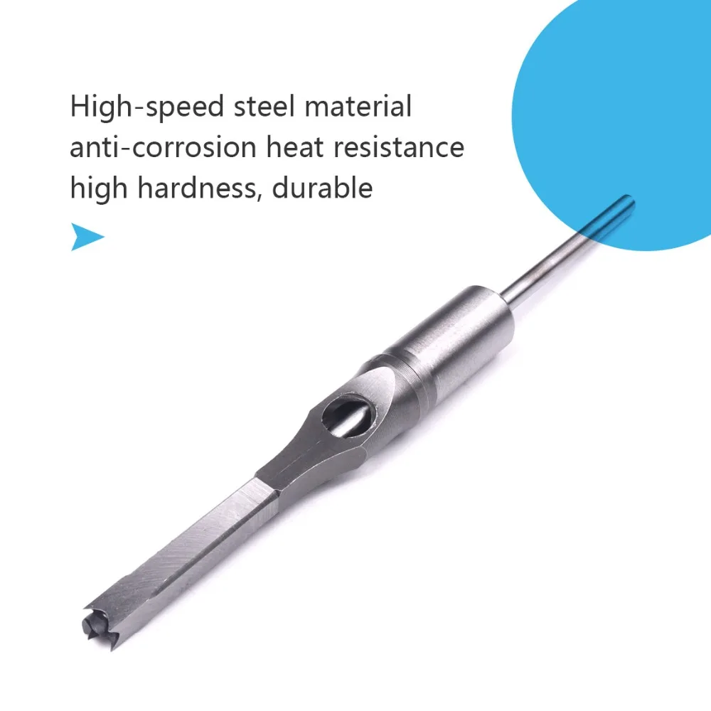 

1Pc 1/2 Inch 12.7mm HSS Square Hole Saw Mortise Chisel Wood Drill Bit with Twist Drill Woodworking Drilling Tool