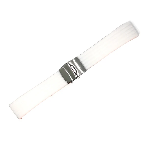 Red Waterproof Silicone Sport Strap with Folding Buckle - Men's Replacement Watch Band Accessories