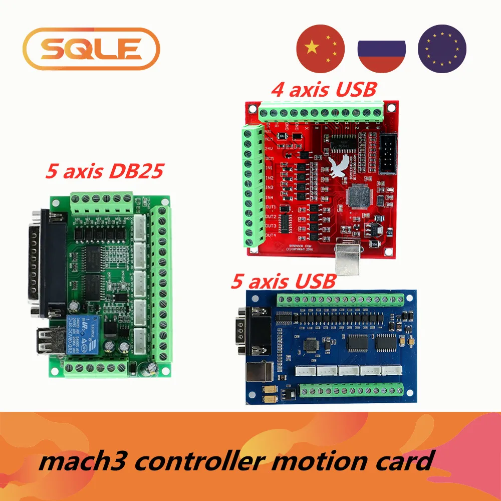 Контроллер с ЧПУ MACH3 4-осевой/5-осевой USB-контроллер DB25 плата драйвера для