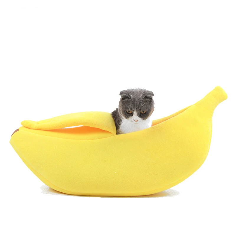 Banana Shaped Cat Bed Dog House Warm Cozy Puppy Cushion Kennel Portable