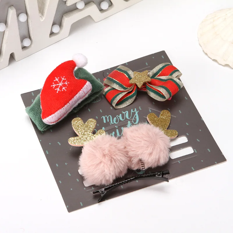 Christmas Decoration Bracelet Hair Clip Glasses Set Box Children Christmas Gift Set Cute Cartoon Gift Package Hair Accessories