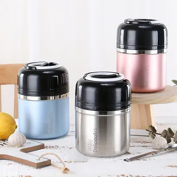 

High Quality Double Stainless Steel Thermal Lunch Box Long-term Insulation Bento Box Office School Food Storage Container