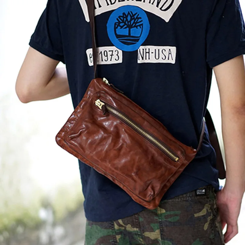 

Сумка-мессенджер мужская из воловьей кожи, в стиле ретро