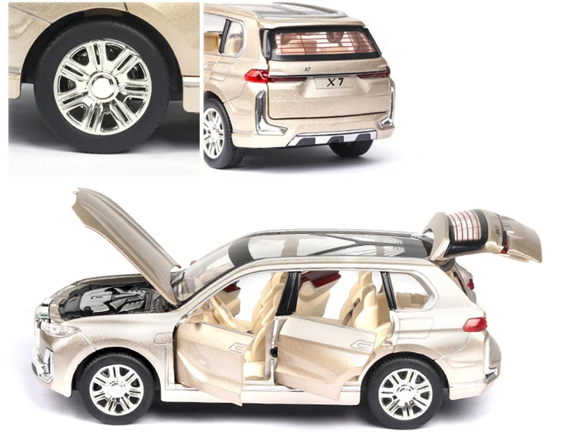 1:24 Масштаб моделирование X7 модель автомобиля SUV Diecasts транспортные средства Игрушки сплав Авто спиральное с горячей тянуть назад колеса автомобиля игрушки для детей