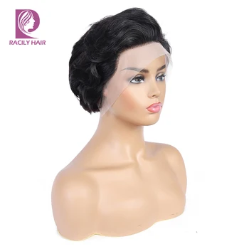 

Racily Hair Short Wig 13x4 Brazilian Transparent Lace Front Human Hair Wigs For Black Women Remy Pre Plucked Bob Lace Front Wigs