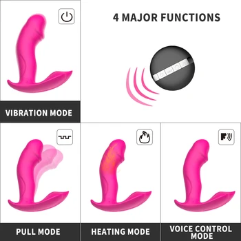 Dildo Heating Butterfly Panties Vibrator For Women Wearable Masturbator G Spot Clitoris Stimulator Remote Control Adult Sex Toy