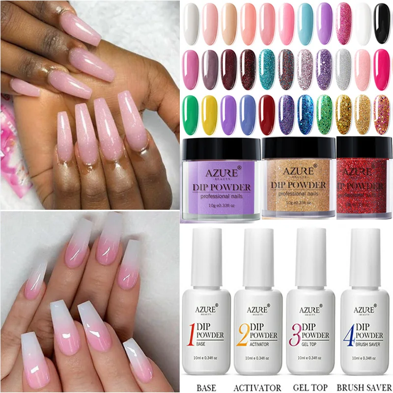 

Modelones 63Pcs/Lot Gradient Color Dipping Powder Nail Set DIY Diamond Glitter Holographic Nail Powder Natural Dry Dip Powder
