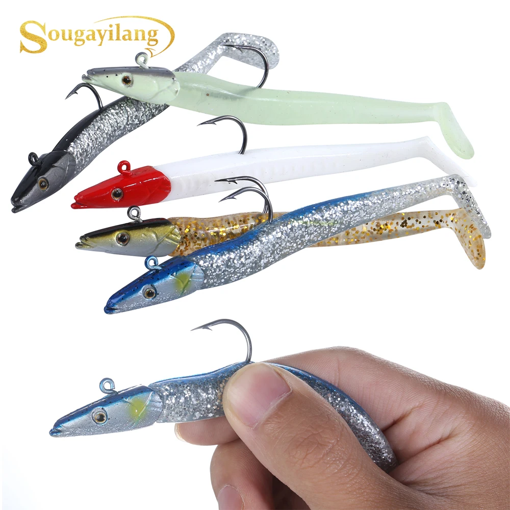 Sougayilang 5pcs Artificial Fishing Lures 23g 10.2cm Fishing Soft Baits