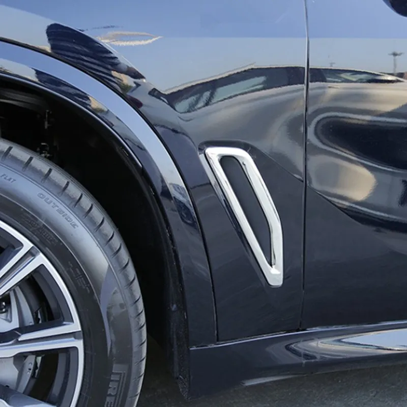 ABS передняя и боковая листовая пластина рамка украшение крышка отделка 2 шт. для BMW X5 G05 наклейки для стайлинга автомобилей