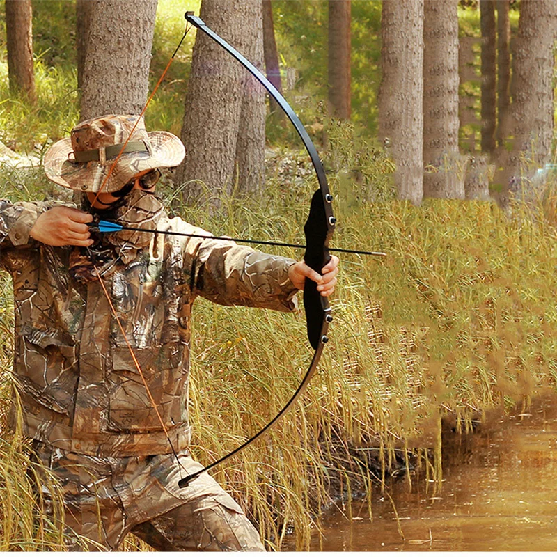 

30 lbs beginner bow and arrow split entry bow and arrow free silicone finger guard archery wooden handle straight pull bow