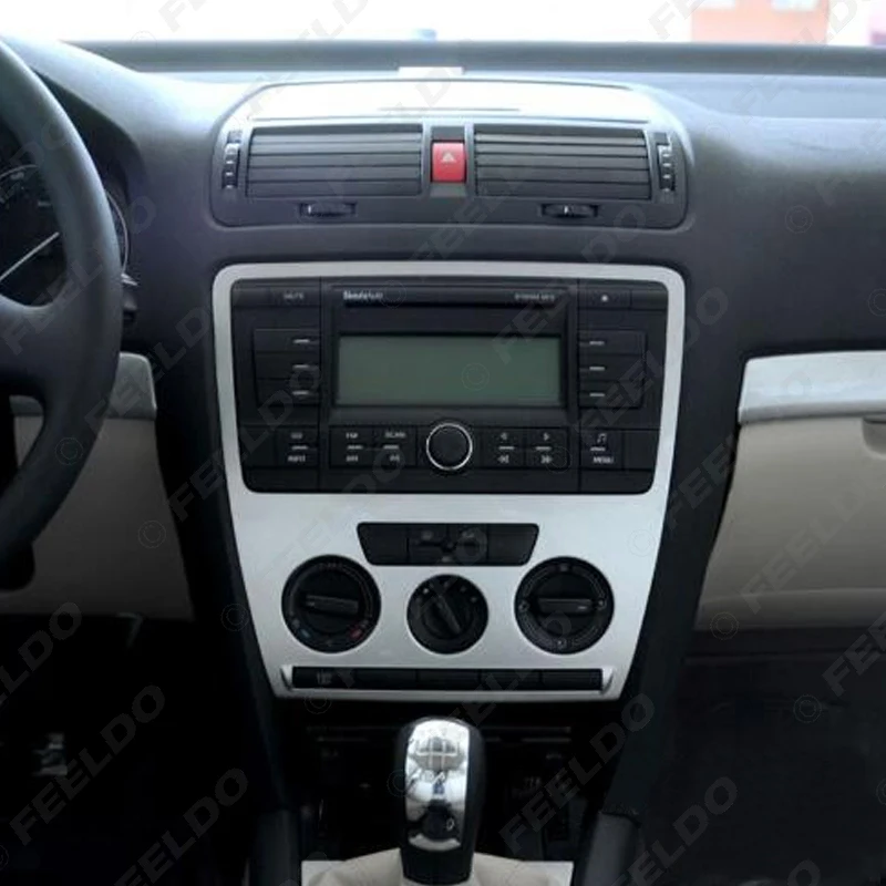FEELDO 1 шт. автомобильный DVD Радио Стерео 2DIN фасции панель переустановка лицевая рамка отделка Установка комплект для Skoda Octavia(2007~ 2009) A/C