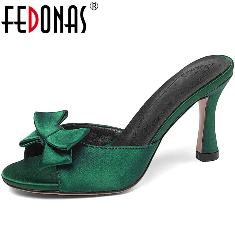 FEDONAS/женские туфли-лодочки с бантом-бабочкой Босоножки на тонком каблуке