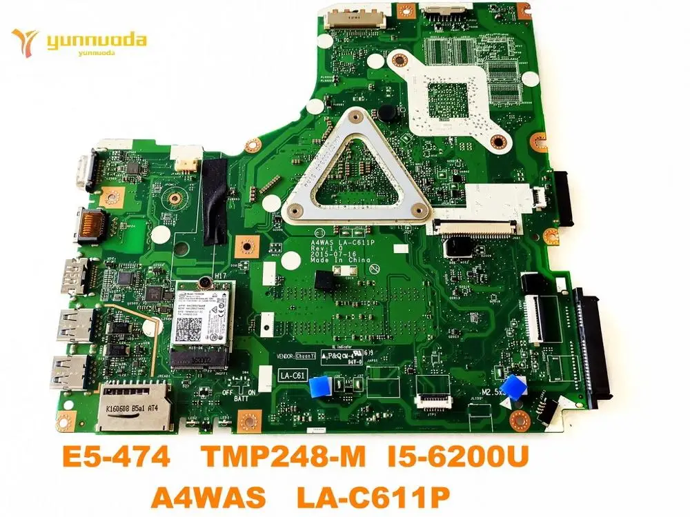Для ACER E5-474 Материнская плата ноутбука E5-474 TMP248-M I5-6200U A4WAS LA-C611P испытанное хорошее