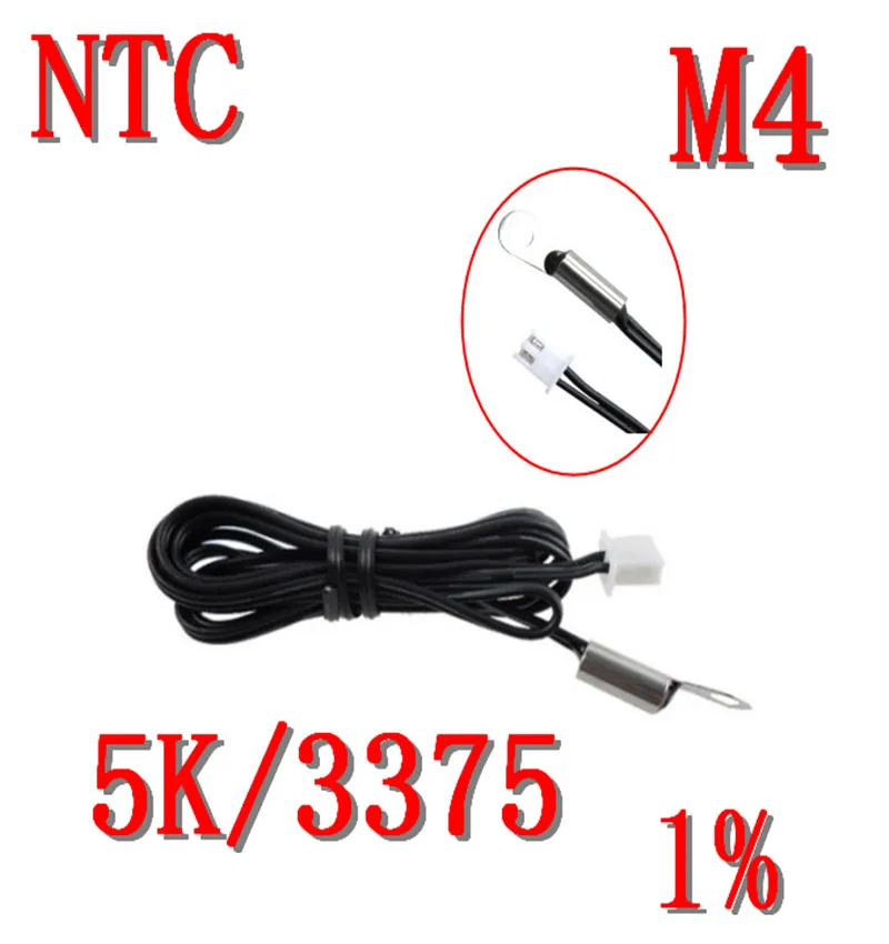 

M4 винт ушной NTC Температурный датчик 5K/3375 NTC термистор 5K значение B 3375 1% зонд для измерения температуры NTC5K/3375