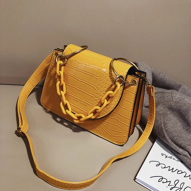 

WOMEN'S Bag New Style 2019 New Style Crocodile Pattern WOMEN'S Fashion Handbag INS Acrylic Handbag Textured Versatile Bag Fashio