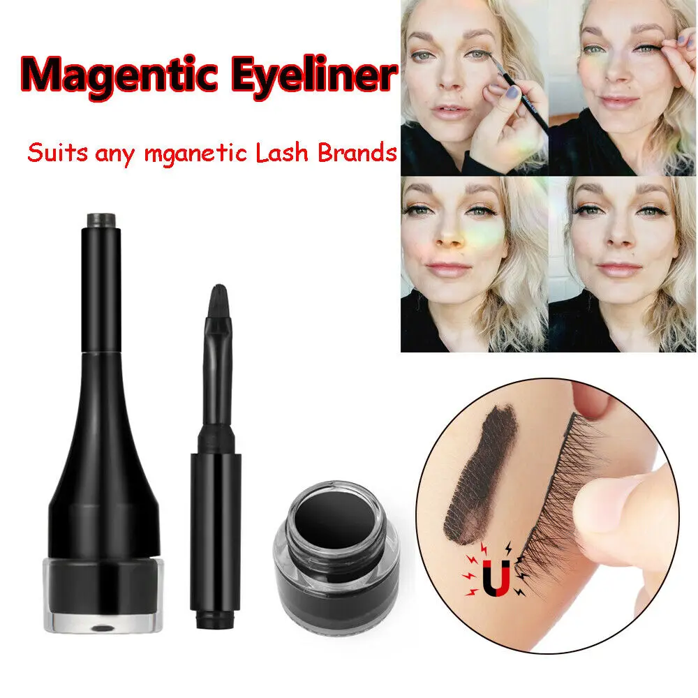 Black Waterproof Magnetic Eyeliner Cream Long-lasting Natural Women Eye Liner Gel Pencil Beauty Comestics Makeup Tools Gift Black Waterproof Magnetic Eyeliner Cream Long-lasting Natural Women Eye Liner Gel Pencil Beauty Comestics Makeup Tools Gift