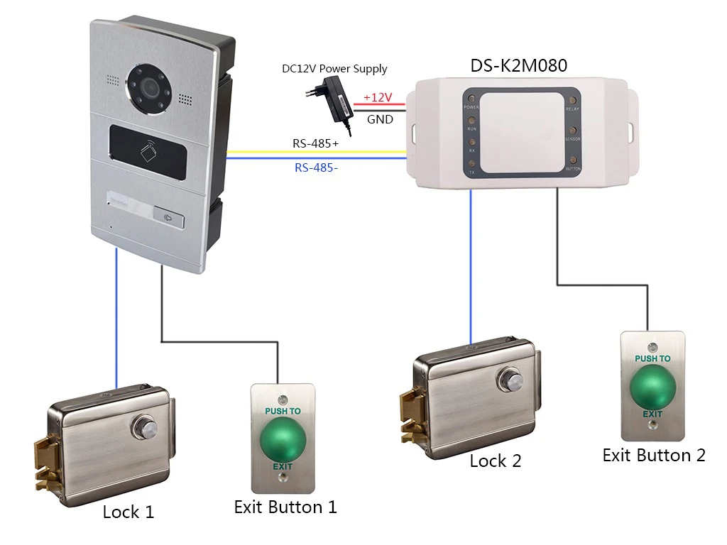 HIK IP комплект видеодомофона, многоязычный HD, RFID панель и WiFi монитор, IP дверной звонок, водонепроницаемый