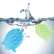 Горячая Детская Мягкая силиконовая щетка для ванны, щетка для головы, Детская маленькая рыбка в форме ванны, Массажная щетка для ванны, детский массажер