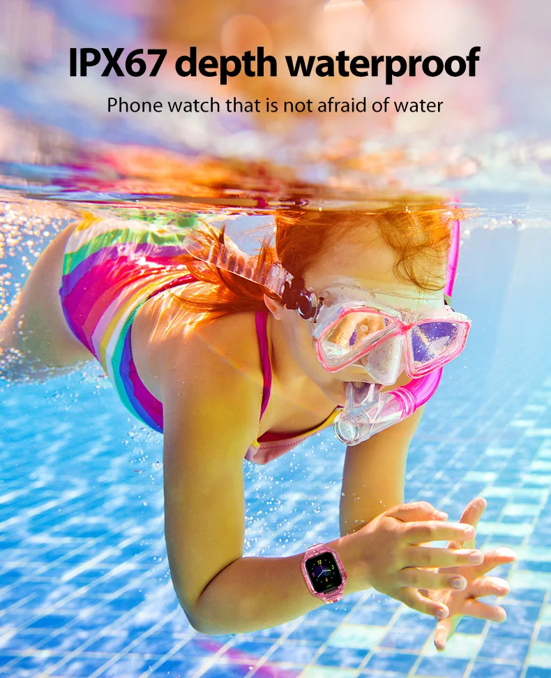 Children Smart Watch Sport Watch Y91 Transparent Waterproof WiFi GPS Positioning Call Take Picture Colorful for Kids Watch