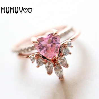 

Fashion jewelry high-quality swa romantic heart-shaped overlay double crown ring woman love crown amethyst female ring.