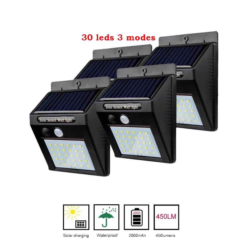 

1-4PCS LEDs Outdoor Wall LED Solar Night Light PIR Motion Sensor Lamp Auto On/ OFF Waterproof Porch Street Fence Garden Lighting