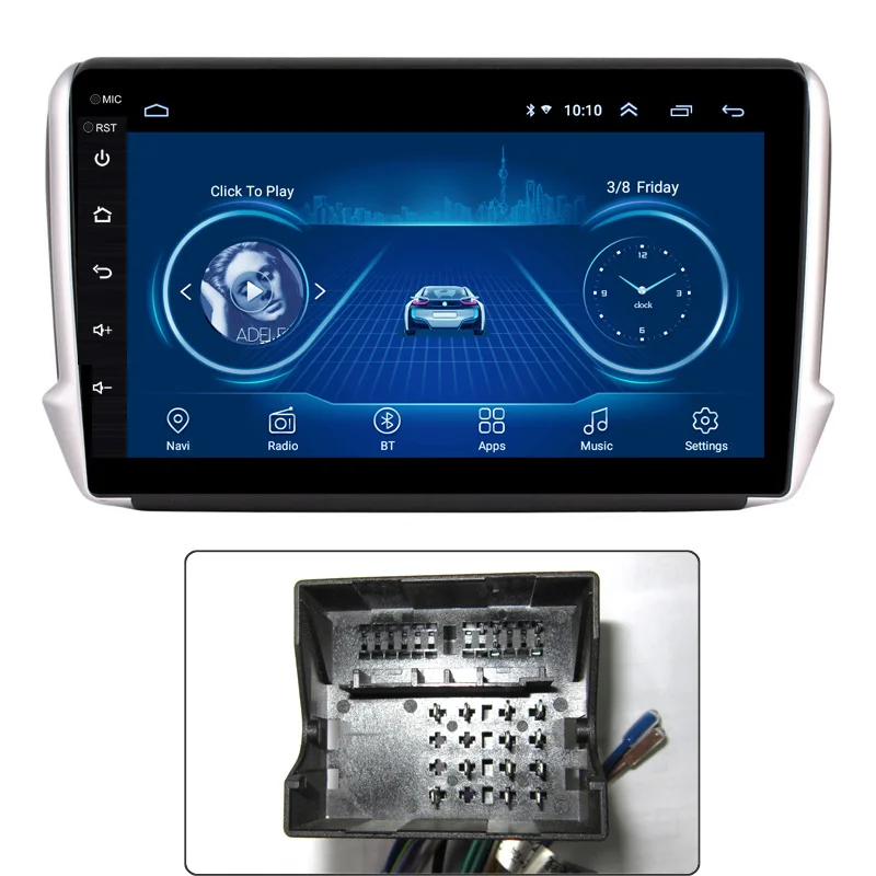 10,1 дюймов Android 8,1 2.5D Закаленное HD тачскрин радио для peugeot 2008- с Bluetooth USB wifi Поддержка SWC - Цвет: option 1