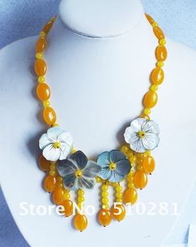 

new !!! free shipping && six string precious stone flouer necklace !!!welcome to see