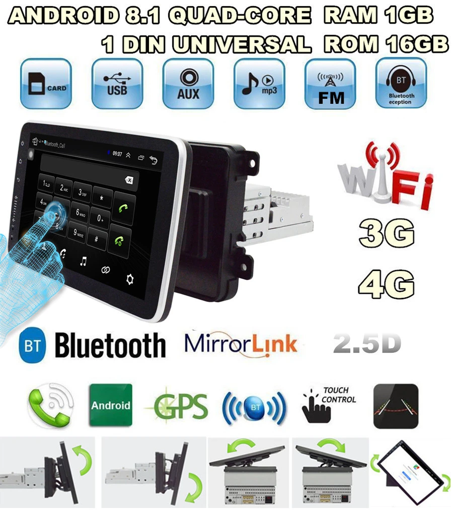 Для VW SKODA SEAT " Съемная Автомагнитола Android 8,1 1080P ram 1 Гб rom 16 Гб сенсорный экран gps навигация автомобильная стерео радио