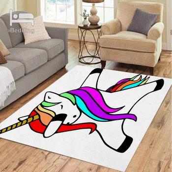 

Cute Unicorn 3D Printed Rectangle Rug for Adult Yoga Mats Living Room Decorative