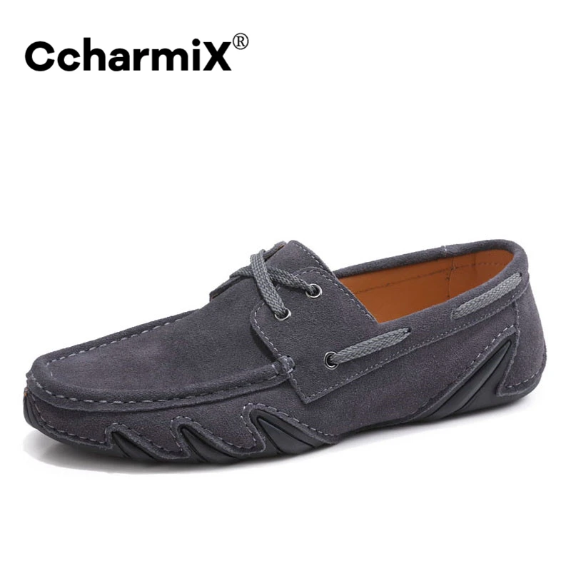 Мужские лоферы CcharmiX замшевые кожаные повседневные брендовые высококачественные