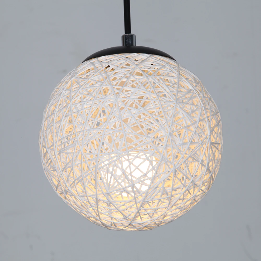 Светодиодный Подвеска у кровати освещение шар из ротанга E14 Подвесная лампа